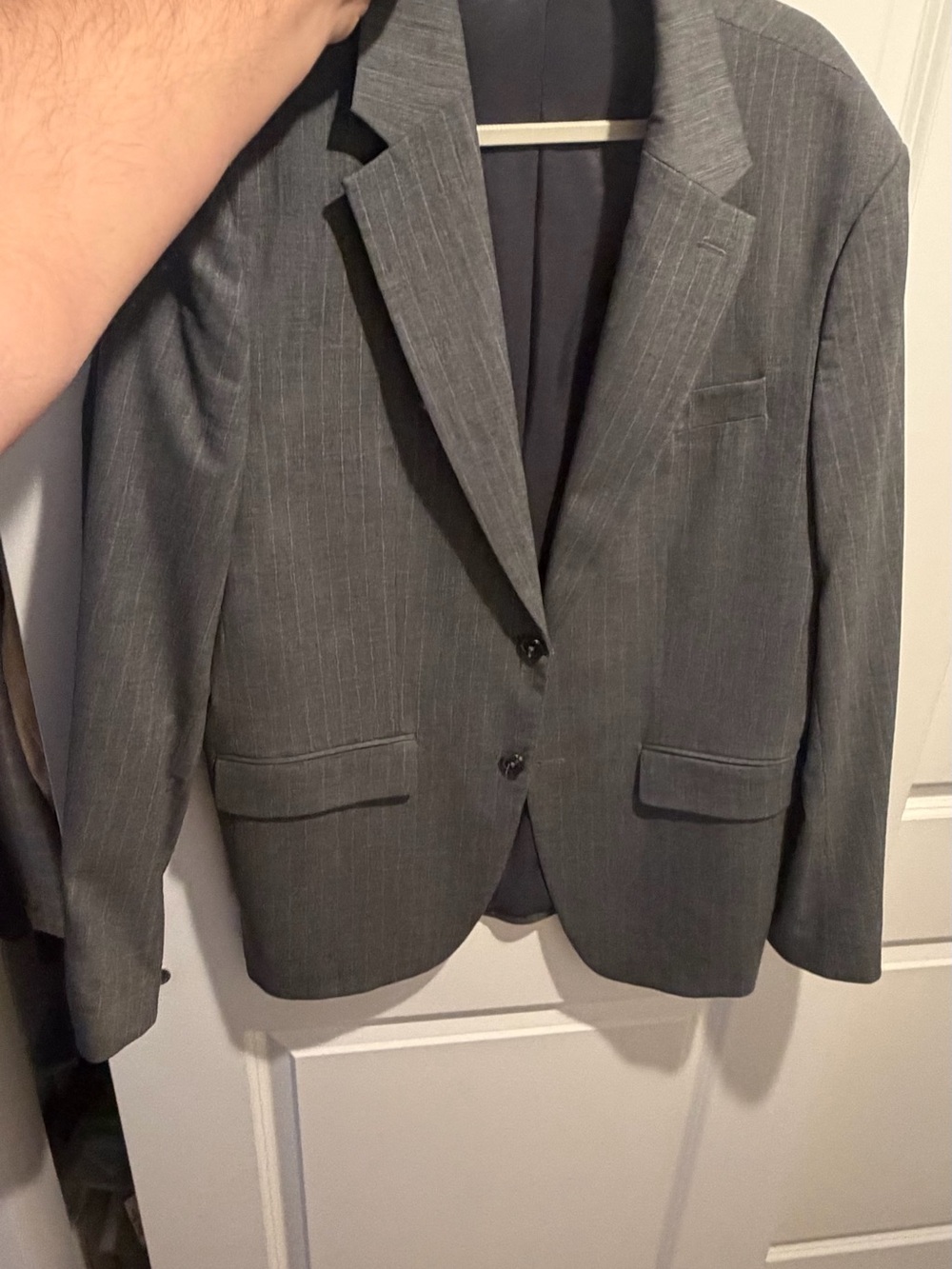 Zara Men's Gray Pinstripe Suit Jacket - Single-Breasted Blazer Like new I wore